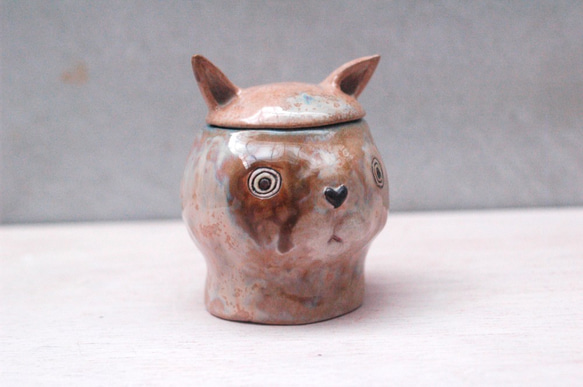 【陶 pottery】貓咪腦袋的秘密-棕 第4張的照片