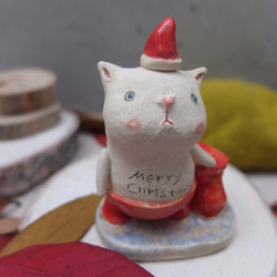 【陶 】聖誕Christmas裸上身聖誕貓 -小藍眼白胖胖 第4張的照片