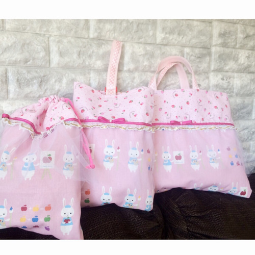 New▷ 入園 入学 グッズ レッスンバッグ 5点 セット | 小花