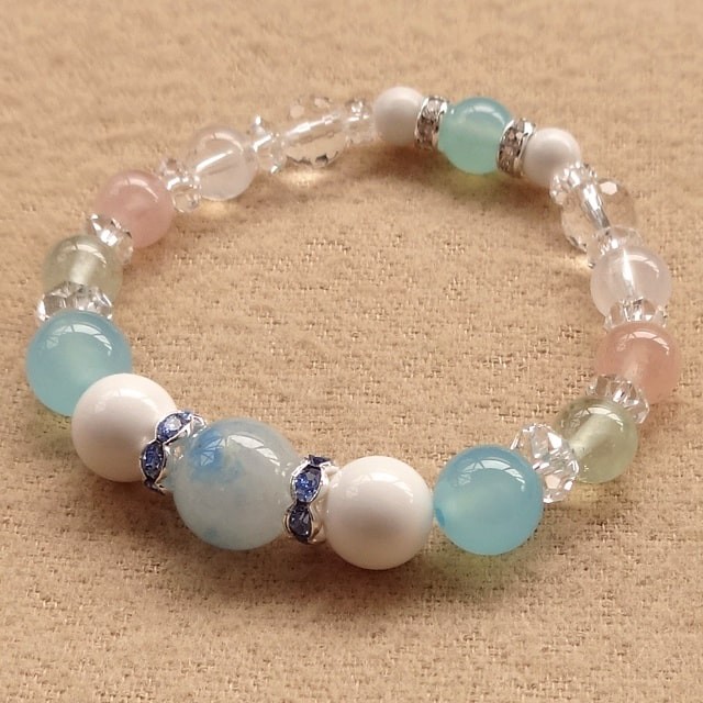 ほんわか爽快感を身につける｜グラノブラスチック・ブルーラインクォーツ（少し内包物有り）ｘホワイトオニキスなど