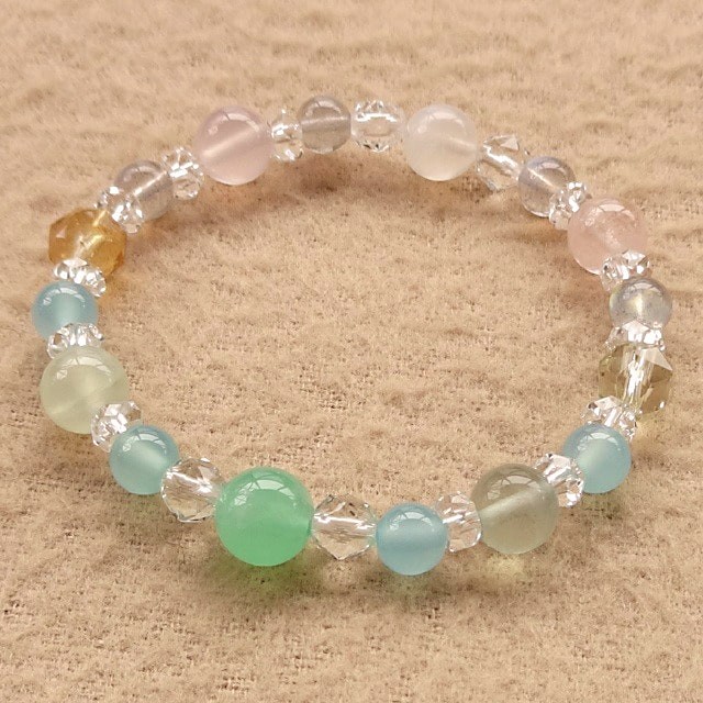 グリーン系希少石の代表格です｜クリソプレーズ（高品質・オーストラリア産）ｘグリーンフローライトなど