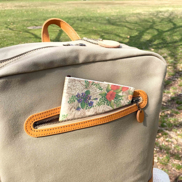 BOX型リュック・レザー×帆布の異素材MIX【送料無料】 9枚目の画像