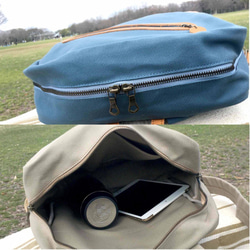 BOX型リュック・レザー×帆布の異素材MIX【送料無料】 10枚目の画像