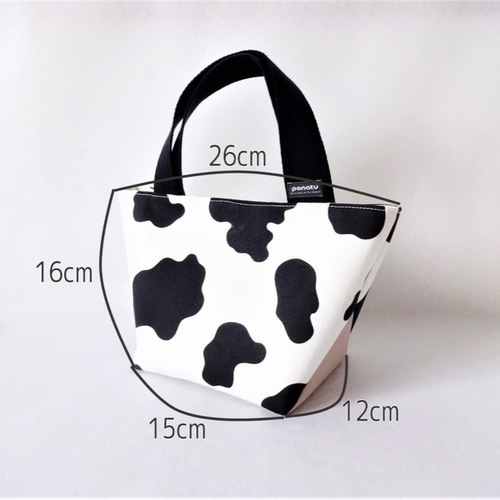 【即完売品】　cow pattern Boston bag 牛柄　バッグ うしさんのランチバッグ（牛柄） トートバッグ ponatu 通販 5953179