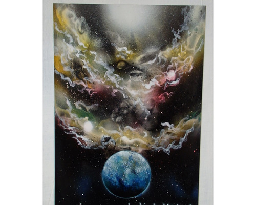 207.ピラミッドと宇宙からの眼。 ◇スプレーアート 207.ピラミッドと