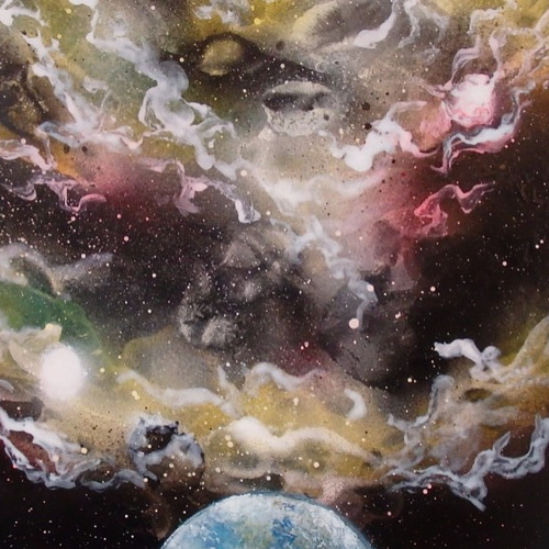 Light of The Universe / 宇宙の光」 スプレーアート 絵画 hoshinaka