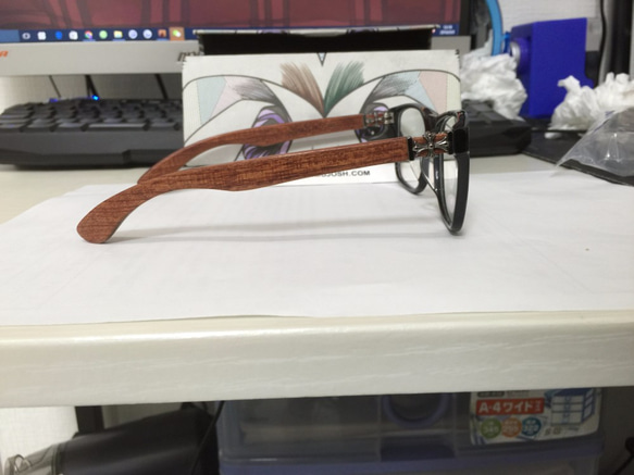 MUJOSH木九十 　メガネフレーム　木製　手造り眼鏡　美品 2枚目の画像