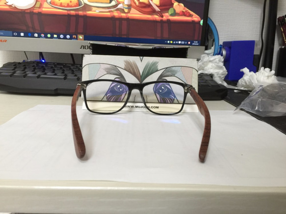 MUJOSH木九十 　メガネフレーム　木製　手造り眼鏡　美品 3枚目の画像