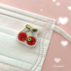 ビーズ刺繍♡メロンのミニブローチ ブローチ Cheminée 通販 12336051