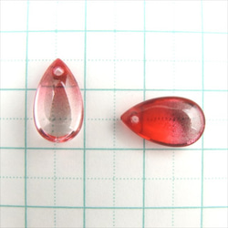 [20 件] Shizuku 玻璃珠頂孔 ★g 紅色透明 ★14×8mm★漸變滴 (garasb-d14) 第2張的照片