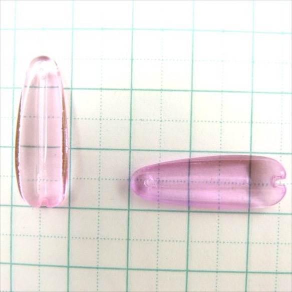 【20顆】花瓣玻璃珠頂孔★粉色★25×9mm★珠子非洲菊(garasb-l25) 第2張的照片