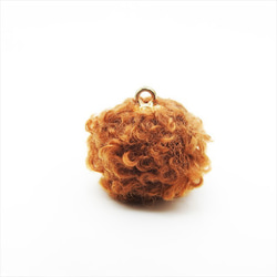 [10 件] Mokomoko Ball Charm ★ Brown ★ 15mm with can Gold Winter B 第2張的照片