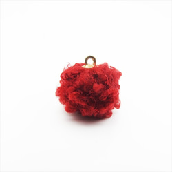 [10 件] Mokomoko Ball Charm ★ Red ★ 15mm with can Gold Autumn / W 第2張的照片
