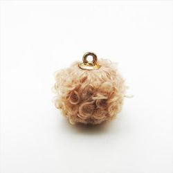 [10 件] Mokomoko Ball Charm ★ Beige ★ 15mm with can Gold Autumn / 第2張的照片