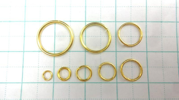 丸カンセット ゴールド★8サイズ★3mm 4mm 5mm 6mm 7mm 8mm 10mm 12mm 約1235個 2枚目の画像