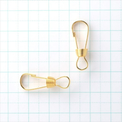 [10張]袴茄子黃金/25mm金屬零件鑰匙架吊鉤扣(nasukan-hg25) 第2張的照片
