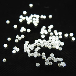[100 件] 半圓形珍珠 1.5mm ★ 附在凝膠指甲 / 樹脂 / 裝飾部件上 ★ 半圓形 第2張的照片