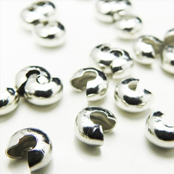 P-178 つぶし玉カバー☆7mm/シルバー☆20個 カシメ玉 留め具 ワイヤー