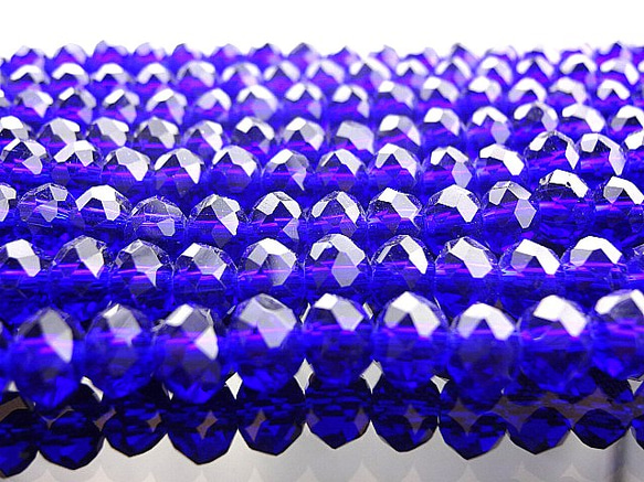 玻璃珠 6mm 30 ★Blue/Blue★Button cut beads sun catcher (garascut6) 第2張的照片