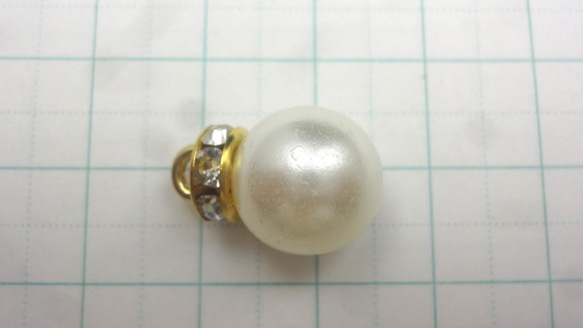 珍珠魅力8件裝，帶Rondel / 12毫米★水鑽金色配件 第2張的照片