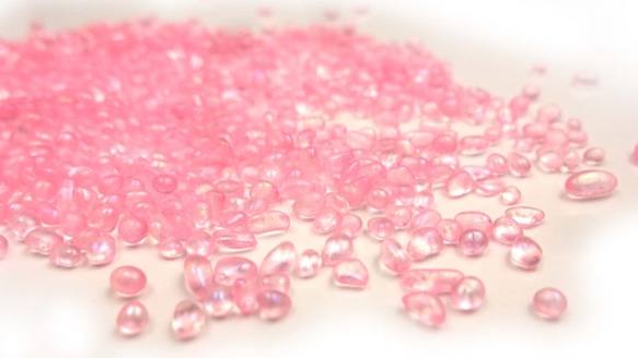 玻璃粒10g ★ 粉色 ★ 極光種子 ★ 樹脂封裝材料/玻璃/沙邦球/碎玻璃 第1張的照片