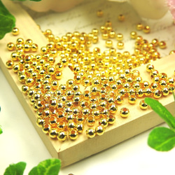 金屬珠子★3mm/金色/約180顆★球零件間隔珠配件(bizu3-g180) 第3張的照片