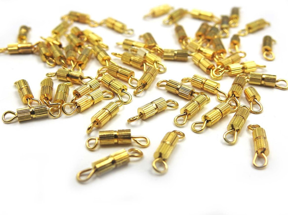 1 piece with screw-type clasp can ★ Gold ★ String clasp fastener 第3張的照片