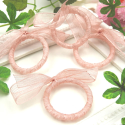 戒指配件4件水印色帶★粉色★大擺耳環和耳環 第1張的照片