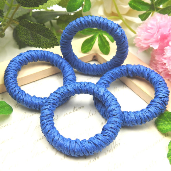 戒指配件流行色4件★藍色★大擺動耳環和耳環 第1張的照片