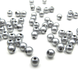 啞光珠6毫米約100顆★銀★墊片丙烯酸珠 第1張的照片