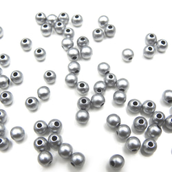 啞光珠6毫米約100顆★銀★墊片丙烯酸珠 第2張的照片