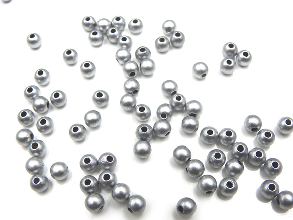啞光珠6毫米約100顆★銀★墊片丙烯酸珠 第2張的照片