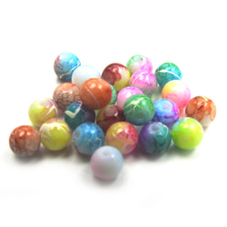 大理石般的雙色玻璃珠24片（12種×2片）★6毫米★Tonbo球大理石溜溜球 第2張的照片
