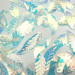 亮片葉子90張★透明藍色★羽毛孔珠手工製作零件 第4張的照片