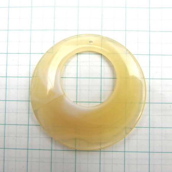 [4件] 48毫米亞克力板環★米色/黃色★亞克力配件大理石 第2張的照片