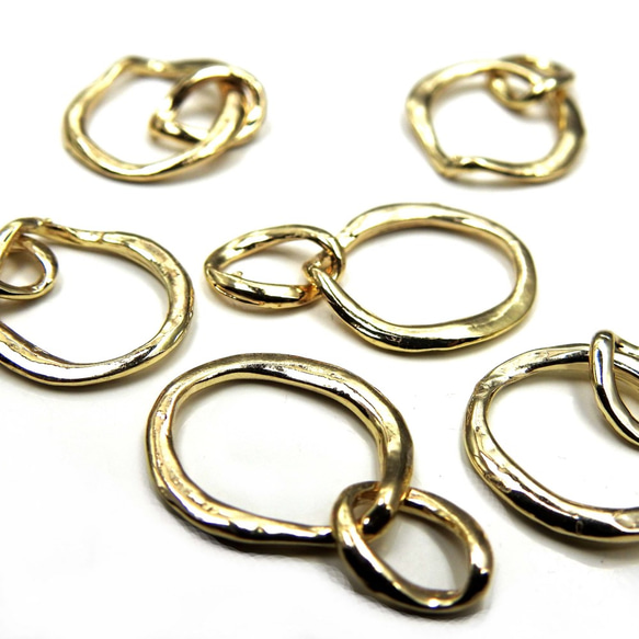 [6 件] 金屬魅力 ★ 雙環 ★ 黃金 ★ 金屬零件設計戒指 (charmg-ringd) 第4張的照片