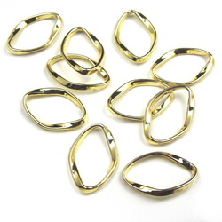 [10 件] 扭曲變形環零件 Ellipse ★ 25mm / 金 ★ 設計環 (marukandd-25) 第3張的照片