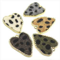 Heart Charm Leopard ★4 / Moss Green ★ Fur Harako Leopard Print D 第4張的照片
