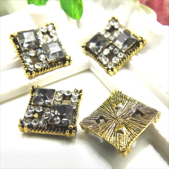 Bijou Design Cabochon [4pieces] ★ gc04 ★ Square Square Antique S 第1張的照片