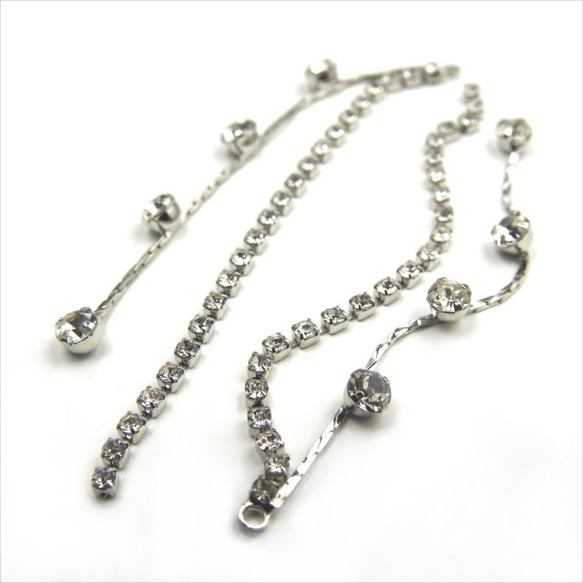 [4 件] Chain Charm ★ b / Silver ★ 70mm 雙爪鏈帶罐頭 (charm chain-bs) 第3張的照片