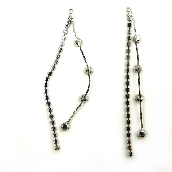 [4 件] Chain Charm ★ b / Silver ★ 70mm 雙爪鏈帶罐頭 (charm chain-bs) 第4張的照片