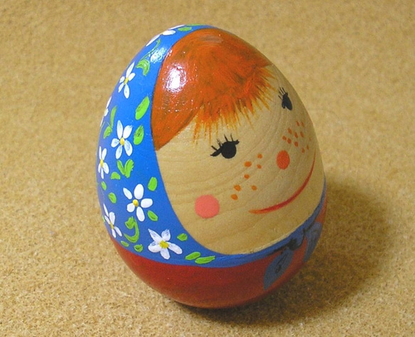 激レア　卵形ヴィンテージ　マトリョーシカ タマゴーシカ 木製 マトリョーシカ風 卵型人形 209 おもちゃ・人形