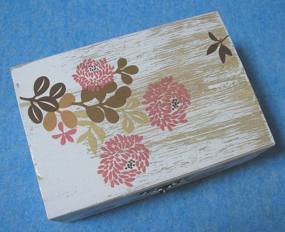 木製ジュエリーボックス　シャビーシック　裁縫箱　小物入 1枚目の画像