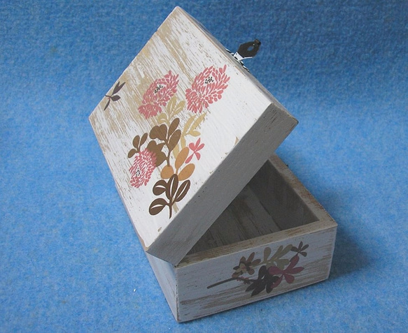木製ジュエリーボックス　シャビーシック　裁縫箱　小物入 2枚目の画像