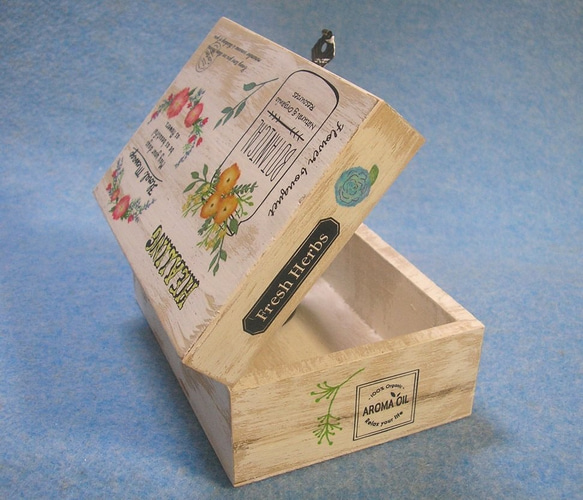 木製ジュエリーボックス　ハーブ　アロマセラピー　ヒーリング 2枚目の画像