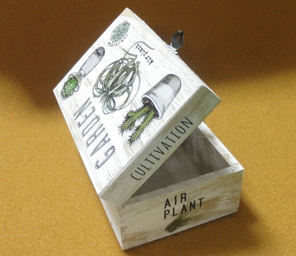 木製ジュエリーボックス　サボテン　多肉植物　ガーデニング 2枚目の画像