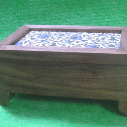 リバティ 木製ジュエリーボックス 小物入れ 裁縫箱 3枚目の画像
