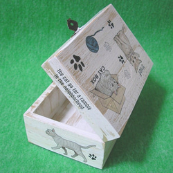 木製ジュエリーボックス　猫たち 2枚目の画像