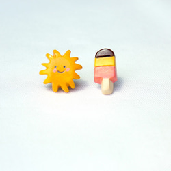 Sun x Popsicle（ピンク）ピアス 1枚目の画像