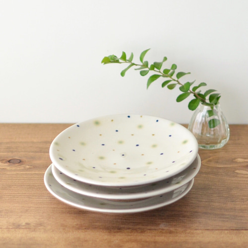 16,5cm三彩水玉皿 (沖縄のやちむん 壺屋焼) 中皿 工房o-gusuya 通販